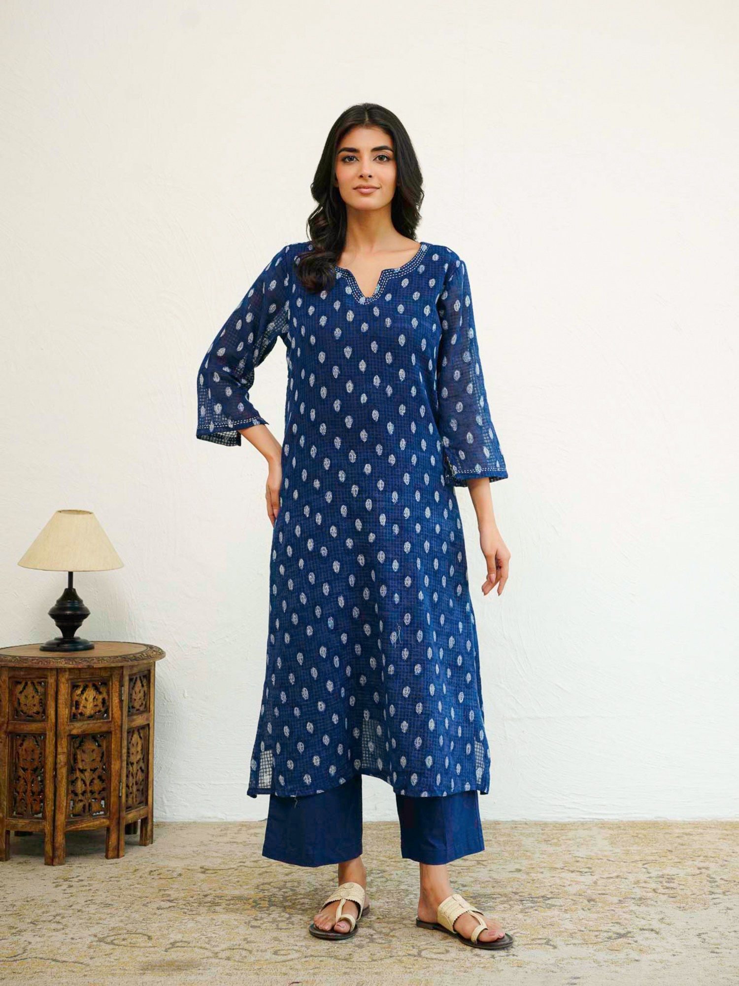 goodhand Cotton Printed Katha Style Kurta With Pant-picture-31