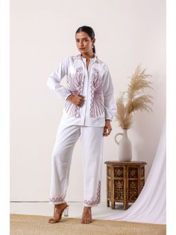 Zolo Label - Ivory Elegance Embroidered Co-Ord Set