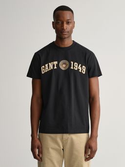 GANT - Men Black Solid Regular Fit T-Shirt