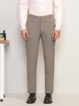 Subtract - Men 4 Way Stretch Flex Waist Slim Fit Formal Grey Trousers