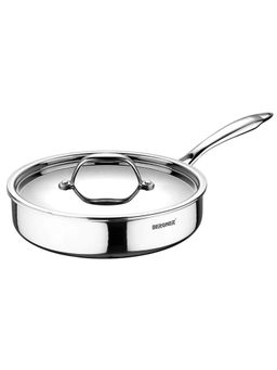 Bergner - Argent Triply Stainless Steel Sautepan With Lid, 22 Cm, Induction Base, Silver (1)