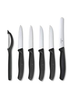 Victorinox - Swiss Classic Kitchen Knife Set (6 Pcs), Straight and Wavy (Pack of 6)