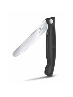 Victorinox - Swiss Classic Folding Knife, 11 cm Round Tip Wavy Edge compact and practical