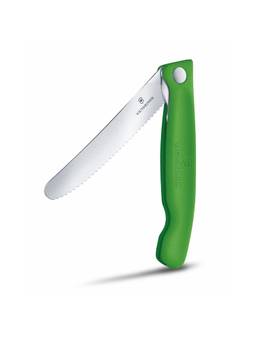 Victorinox - Swiss Classic Folding Knife, 11 cm Round Tip Wavy Edge compact and practical