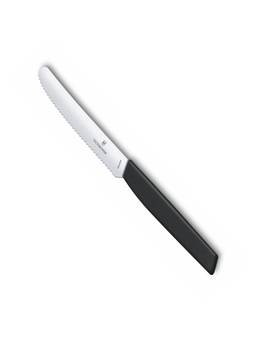 Victorinox - Kitchen Knife, Swiss Modern 11 cm Multipurpose, Round Tip Wavy Edge