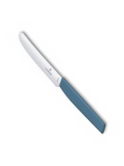 Victorinox - Kitchen Knife, Swiss Modern 11 cm Multipurpose, Round Tip Wavy Edge
