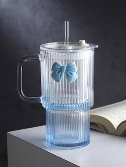 De Maison Decor - Ribbonette Glass Tumbler Blue