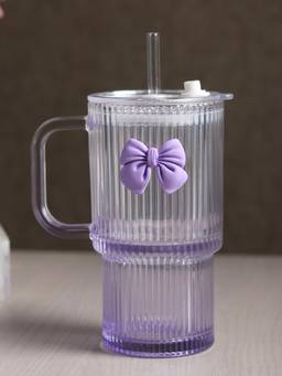 De Maison Decor - Ribbonette Glass Tumbler Purple
