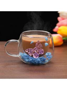 De Maison Decor - Titli Bloom Glass Mug Blue