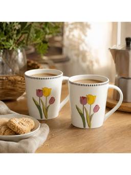 BRINNS - Dcal Stoneware Microwave Safe - 2 Milk - Coffee Mugs - 325 ml (Pack of 2)