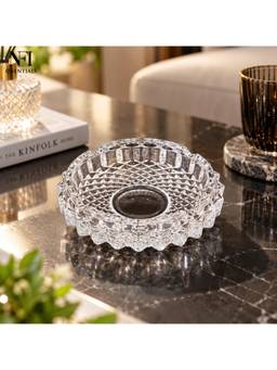 NFI Essentials - Crystal Cut Glass Ashtray for Home and Office