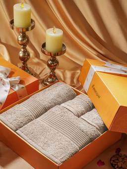 Maspar - 100% Cotton Solid 450 GSM 2 Bath and 2 Hand Towel Set with Gift Box (Pack of 4)