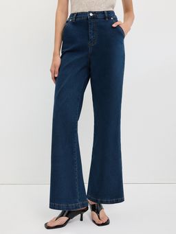 Pomelo - High-Waisted Denim Trousers – Blue