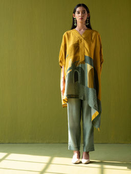 clos - Yellow Kaftan with Pant (Set of 2)