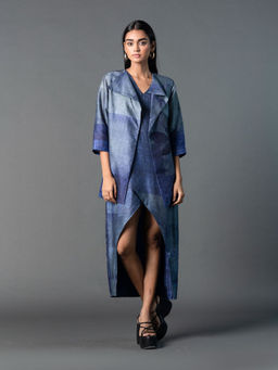 clos - Blue Midi Dress with Jacket (Set of 2)