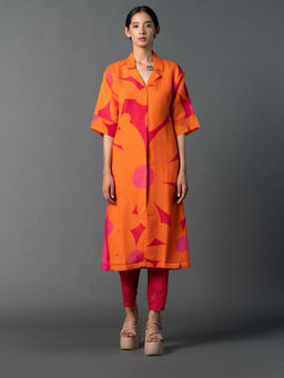 clos - Orange Kurta with Pant and Inner (Set of 3)