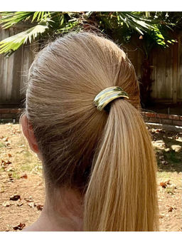 OOMPH - Women Gold Half Cuff Shape Rubber Band