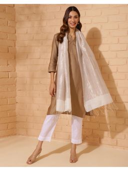 Fabindia - Natural Cotton Silk Blend Woven Stole