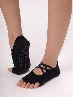 Mint & Oak - Black Open Toe Pilates Socks
