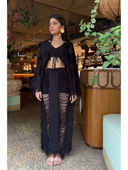 FancyPants - Black Baska Beach Crop Top and Skirt (Set of 2)