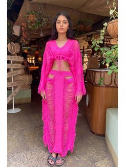 FancyPants - Pink Baska Beach Crop Top and Skirt (Set of 2)