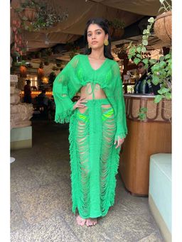 FancyPants - Green Baska Beach Crop Top and Skirt (Set of 2)