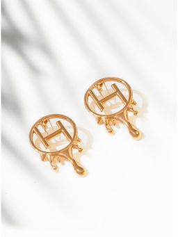 Outhouse - Drip Oh Mini Earrings In Gold Finish