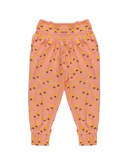 KiddoPanti - Girls Rayon Smocking Harem Pant Peach