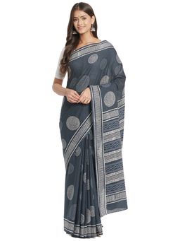Fabindia - Cotton Hand Block Printed Sari without Blouse