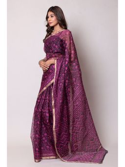 Zari Jaipur - Kota Doria Light Pink Color Saree with Unstitched Blouse