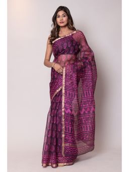 Zari Jaipur - Kota Doria Light Pink Color Saree with Unstitched Blouse