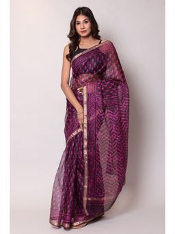 Zari Jaipur - Kota Doria Light Pink Color Saree with Unstitched Blouse