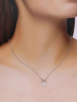 Kai Jewel - 92.5 Sterling Silver- Single Solitaire Necklace