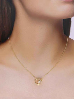 Kai Jewel - 92.5 Sterling Silver- Gold Entwined Hearts Necklace