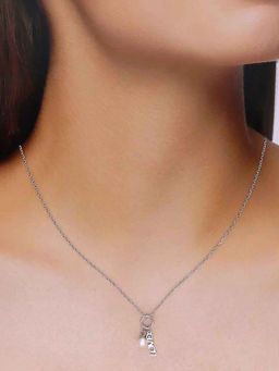 Kai Jewel - 92.5 Sterling Silver- Love Charm Pearl Necklace