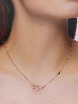 Kai Jewel - 92.5 Sterling Silver- Rose Gold Of Love Necklace