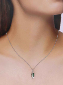 Kai Jewel - 92.5 Sterling Silver- Stylish Leaf Necklace