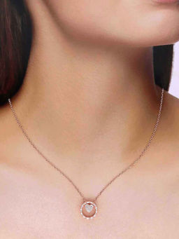 Kai Jewel - 92.5 Sterling Silver- Rose Gold Chic Heart Necklace