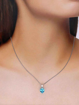 Kai Jewel - 92.5 Sterling Silver- Shiny Ocean Stone Necklace