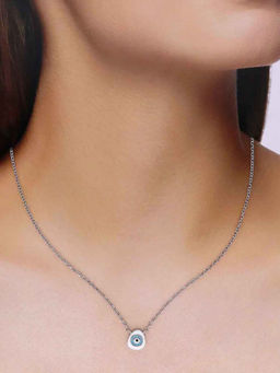 Kai Jewel - 92.5 Sterling Silver- Chic Multi-Color Evil Eye Necklace