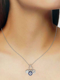 Kai Jewel - 92.5 Sterling Silver- Evil Eye Charm Necklace