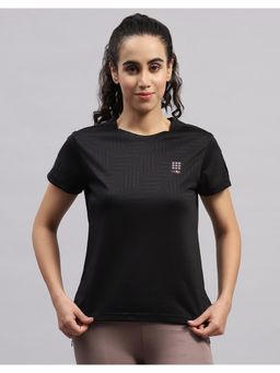 Rock.it - Women Textured Round Neck Polyester T-Shirt