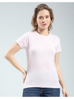 Rock.it - Pink Women Solid Round Neck T-Shirt
