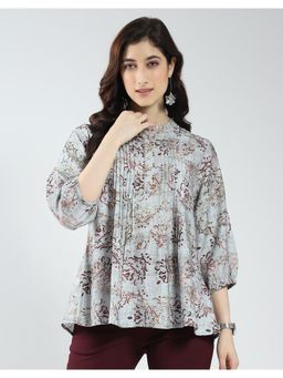 Monte Carlo - Women Printed Band Neck Top