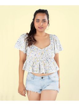Veeralda - Off-The-Shoulder Eyelet Crop Top