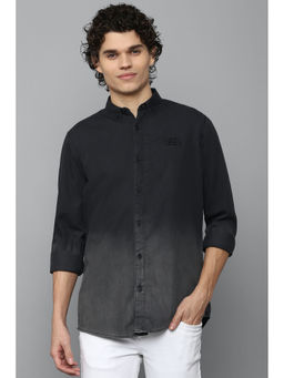 Allen Solly - Men Black Custom Fit Patterned Full Sleeves Casual Shirts