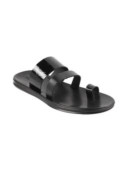 Mochi - Men Leather Black Slippers