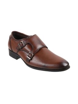 Metro - Men Leather Brown Monk Straps