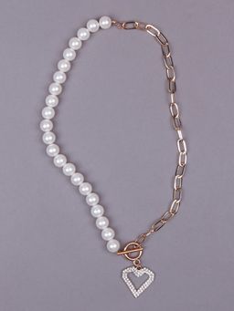 Odette - Best Of Both Worlds Pearl Heart Pendant Necklace