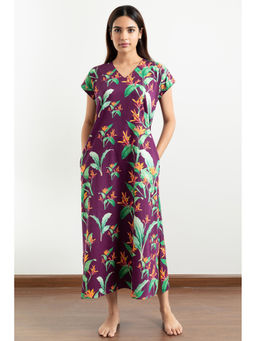 Forty Winks - Poise Rumi Wine Cotton Nightgown